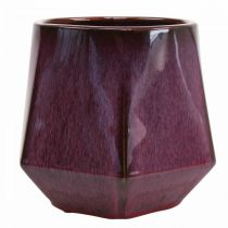 Product Flower Pot Ceramic Planter Red Hexagonal Ø18cm H15cm