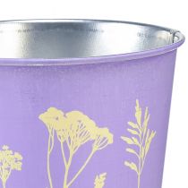 Product Flower pot metal planter purple flowers Ø10cm H10.5cm