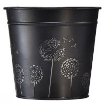 Product Flowerpot Black Silver Planter Metal Ø12.5cm H11.5cm