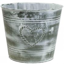 Product Flowerpot Shabby Chic Planter Metal Heart Ø22cm H17.5cm
