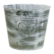 Product Flower pot shabby chic metal heart Ø17.5 cm H15.5 cm