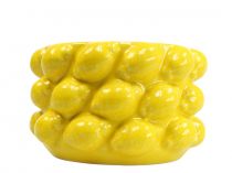 Product Flower pot lemon planter ceramic yellow Ø18.5cm H12cm
