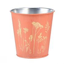Product Flower pot with flowers decor apricot yellow Ø10.5cm H10.5cm
