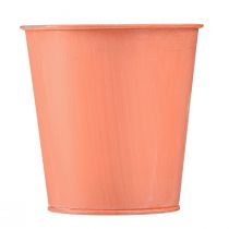 Product Flower pot with flowers decor apricot yellow Ø10.5cm H10.5cm