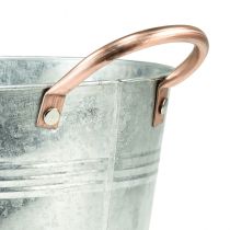 Product Flower pot with handles metal decorative bucket Ø16cm H15cm