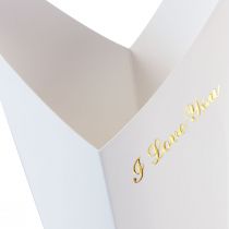 Product Flower Bag Roses Gift Packaging White 46cm 12 Pcs