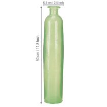 Product Flower vase glass decorative vase in green high Ø6.5cm H30cm