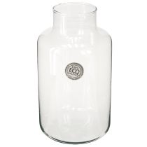 Product Flower vase glass decorative vase with neck clear Ø14.5cm H25cm