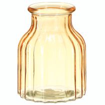 Product Flower vase glass orange retro design Ø11cm H14.5cm 2pcs