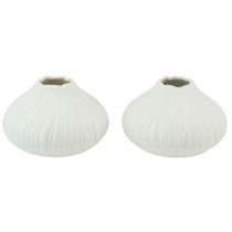 Product Flower vase ceramic onion shape white Ø13cm H13.5cm 2pcs