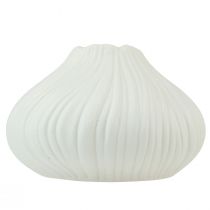 Product Flower vase ceramic onion shape white Ø13cm H13.5cm 2pcs