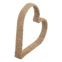 Product Boho Style, heart metal ring decorative jute ribbon 30cm