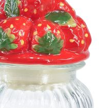 Product Bonboniere glass ceramic lid strawberry Ø10.5cm H26cm