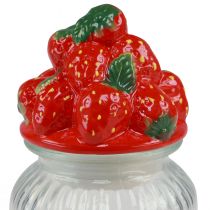 Product Candy jar with lid strawberry cookie jar Ø11cm H18cm