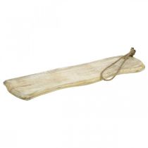 Product Wooden tray, tray with cord, natural wood washed white, shabby chic L60cm