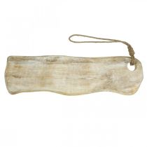 Product Wooden tray, tray with cord, natural wood washed white, shabby chic L60cm
