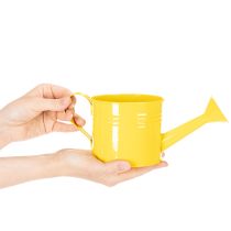 Product Colorful decorative watering can, Ø11cm, H9.5cm, for planting, spring table decoration, metal, set of 8