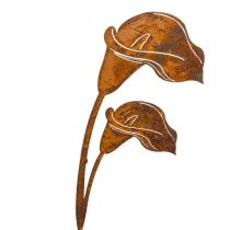 Product Rust-Coloured Metal Calla Lily Garden Stake - 25 cm, Set of 6