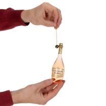 Product Glass Champagne Bottle and Glass Bauble Set - 14cm Ornament for Christmas Tree