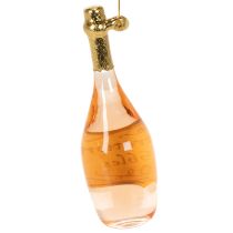 Product Glass Champagne Bottle and Glass Bauble Set - 14cm Ornament for Christmas Tree