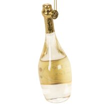 Product Champagne bottle and champagne glass pendant set, Christmas tree decoration, 14cm, 2 pieces