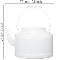 Product Charming decorative teapot in white, metal planter in country style, vintage planter 27x20.5cm