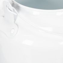 Product Charming decorative teapot in white, metal planter in country style, vintage planter 27x20.5cm