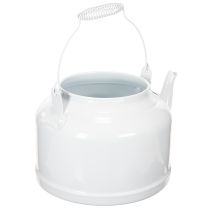 Product Charming decorative teapot in white, metal planter in country style, vintage planter 27x20.5cm