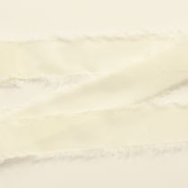Product Chiffon ribbon cream fabric ribbon with fringes 40mm 15m