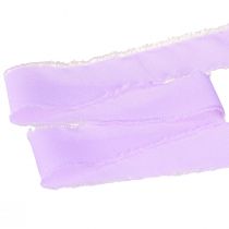 Product Chiffon Ribbon Lilac Fabric Ribbon with Fringes Chiffon 40mm 15m