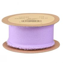 Product Chiffon ribbon lilac fabric ribbon with fringes chiffon 40mm 15m