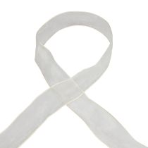 Product Chiffon ribbon organza ribbon decorative ribbon organza cream 40mm 20m