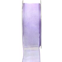 Product Chiffon ribbon organza ribbon decorative ribbon organza purple 40mm 20m