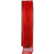 Product Chiffon ribbon organza ribbon decorative ribbon organza red 25mm 20m