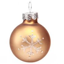 Product Christmas tree balls glass mini pearl white gold Ø3cm 9 pcs