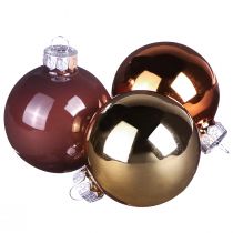 Product Christmas tree balls gold brown mix glass balls Ø5cm 24 pcs