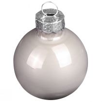 Product Christmas tree balls made of glass green mother of pearl grey Ø5cm 24 pcs