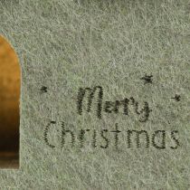 Product Christmas tree decoration felt house green H12.5cm 2 pcs