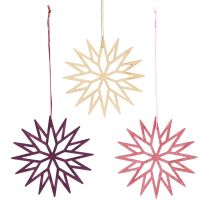 Product Christmas tree decoration wooden snowflake berry 10cm 12 pcs