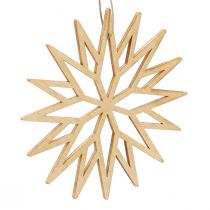 Product Christmas tree decoration wooden snowflake berry 10cm 12 pcs