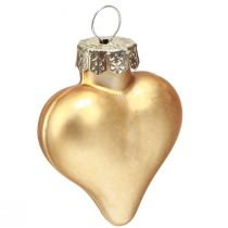 Product Christmas tree decorations Christmas hearts gold 3 cm 24 pcs
