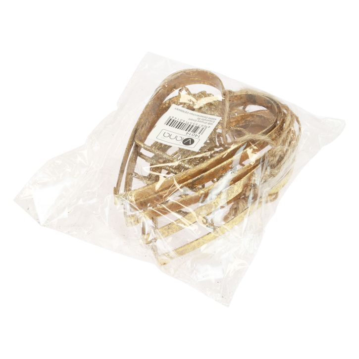 Product Christmas tree decorations heart metal hearts decoration golden 12cm 6pcs