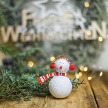 Product Christmas tree decoration snowman for hanging metal 8.5/13cm 4 pcs