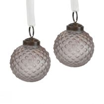 Christmas tree decorations vintage glass decoration blue gray Ø5cm 9pcs