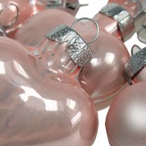 Product Mini glass hearts pink 4cm 12 pcs