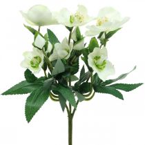 Product Christmas roses white decorative bouquet artificial flowers Christmas arrangement 27cm