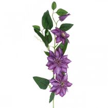 Artificial clematis, silk flower, decorative branch with clematis flowers violet L84cm