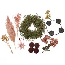 DIY box Advent wreath red modern dry wreath Advent Ø34cm