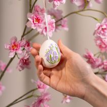 Product Easter eggs with delicate floral motifs for festive Easter decoration in the living room, 6cm, 6 pieces