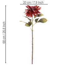 Product Artificial Dahlia Flower with Long Stem 68cm in Red